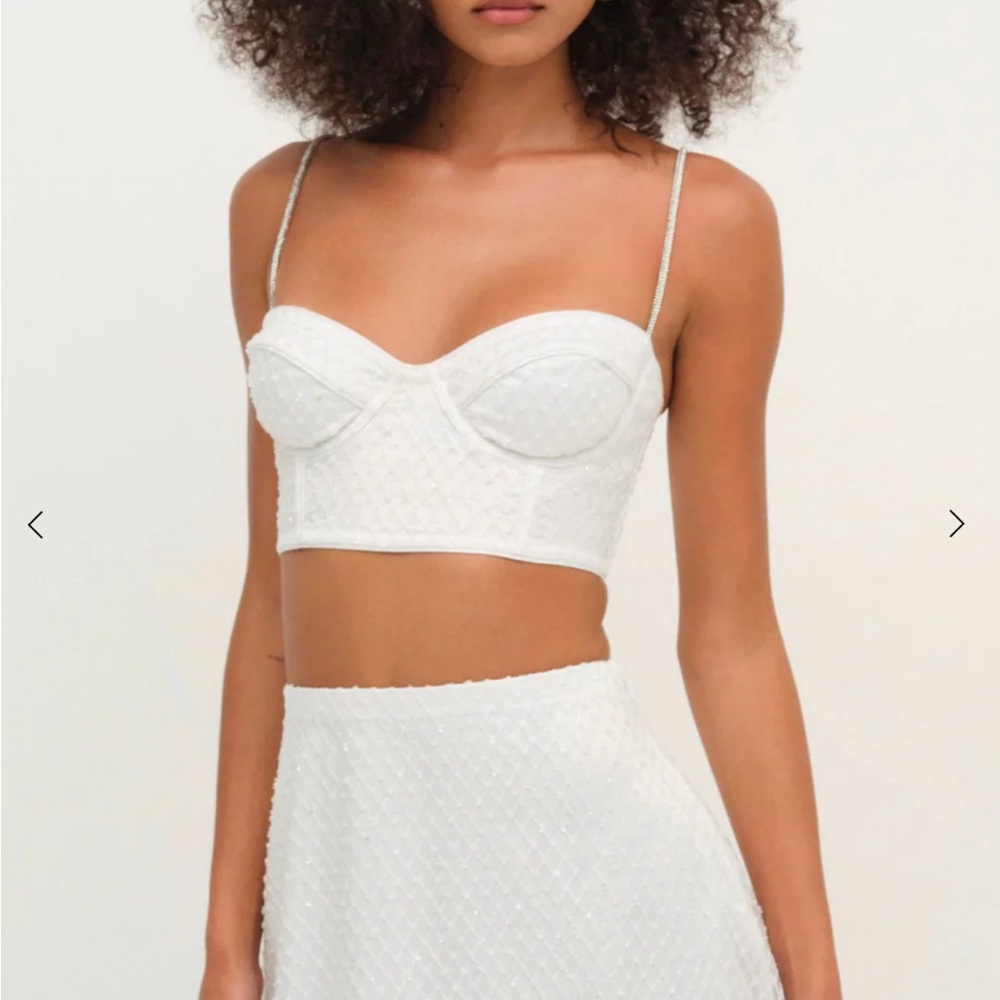 Glitter Grid Bustier Top